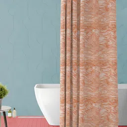ArtzFolio Orange Colored Printed Waterproof Shower Curtains-image-3