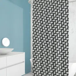 ArtzFolio Black & White Printed Waterproof Shower Curtains-25