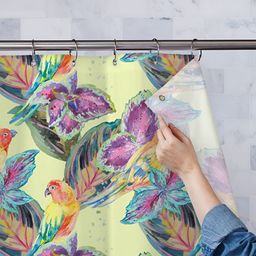ArtzFolio Yellow & Pink Floral Printed Waterproof Shower Curtains-image-96