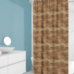 ArtzFolio Brown & White Printed Waterproof Shower Curtains-17