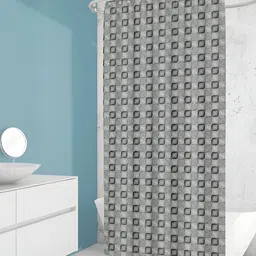 ArtzFolio Grey & Black Printed Waterproof Shower Curtains-image-77
