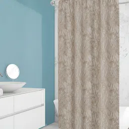 ArtzFolio Beige Printed Waterproof Shower Curtains-72