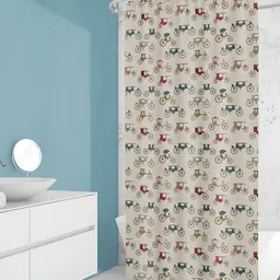 ArtzFolio White & Green Printed Waterproof Shower Curtains-image-32