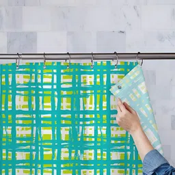 ArtzFolio White & Green Printed Waterproof Shower Curtains-image-67