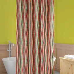 ArtzFolio Red & Green Printed Waterproof Shower Curtains image 4