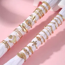 Jewels Galaxy Set Of 23 Gold-Plated Stackable Finger Rings-1