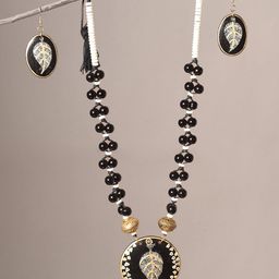 AAKRITI ART CREATIONS Floral Beaded Jewellery Set-image-62