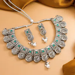 aadita Sterling Silver Beaded Choker Jewellery Set-picture-26