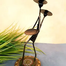 apka mart Brown Metal Candle Holder-image-80