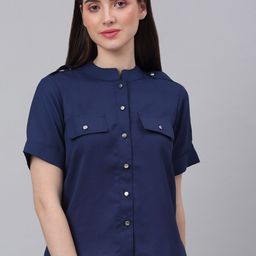 NEUDIS Mandarin Collar Shirt Style Top-image-56