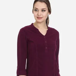 IDENTITI Maroon Solid Shirt Style Top-picture-48