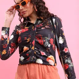 Tokyo Talkies Floral Printed Shirt Style Top-image-66