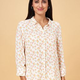 Honey by Pantaloons Off White Floral Print Shirt Style Top-image-75