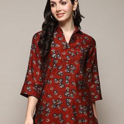 Biba Orange Conversational Printed Shirt Style Top-picture-28