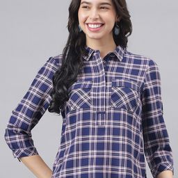 Latin Quarters Checked Shirt Style Top-picture-7