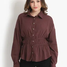 putsum Cotton Tie-Up Shirt Style Top-image-67