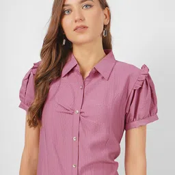 Kinjo Puff Sleeve Cotton Shirt Style Top-picture-19