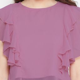 Bitterlime Mauve Ruffles Tiered Top image 2
