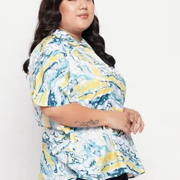 NABIA Plus Size Abstract Printed Kaftan Top image 3