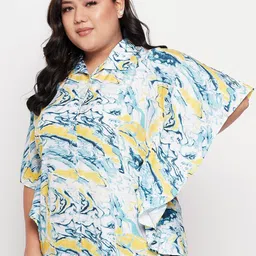 NABIA Plus Size Abstract Printed Kaftan Top image 4