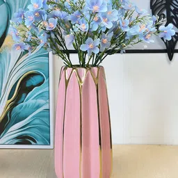 Art Street Pink Ribbed Flower Table Vase-image-29