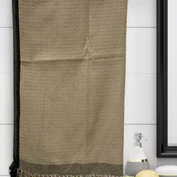 Athom Trendz Set Of 3 Brown Self Design 210 GSM Cotton Bath Towels-10
