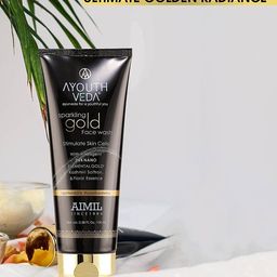 AYOUTHVEDA Set of 2 Sparkling 24K Nano Elemental Gold Face Wash with Saffron - 100 ml each image 4