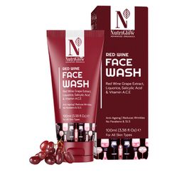 Nutriglow Advanced Red Wine Sustainable Face Wash for Anti-Aging - 100 ml-48