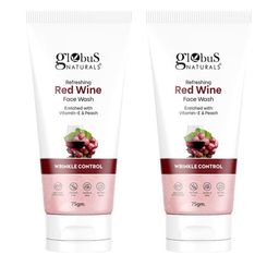 Globus naturals Set of 2 Refreshing Red Wine Face Wash with Vitamin E & Peach - 75 g each-34