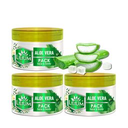 Lilium Pack Of 3 Face & Body Aloe Vera For Cleansing & Anti Acne & Scars Skin Mask-6