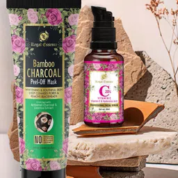 Regal Essence Set of 2 White Bamboo Activated Charcoal Mask & Vitamin C Face Serum-8