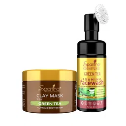 Spantra Set of Green Tea Face Wash 100ml & Clay Face Mask 125g-14