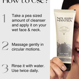 Nourish Mantra Set Of 2 Ratrani Clay with Activated Charcoal Face Wash - 100 ml Each image 5