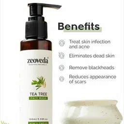 Zeoveda Tea Tree Face Wash For Glowing & Supple Skin 100ml image 2