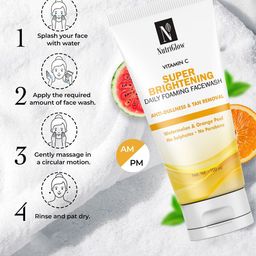 NutriGlow Set of 2 Vitamin C Super Brightening Daily Foaming Face Wash - 100 ml each image 3