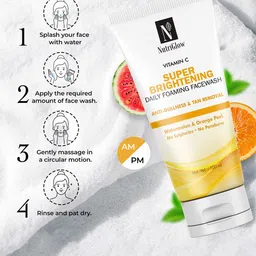 NutriGlow Set of 3 Vitamin C Super Brightening Daily Foaming Face Wash - 100 ml each image 2