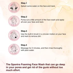 Spantra Vitamin C Foaming Face Wash with Built-in Face Brush for Deep Cleaning - 100ml image 5