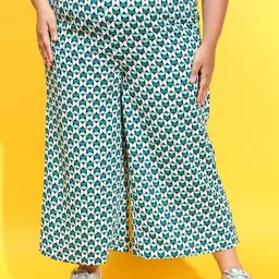 Oxolloxo Women Polka Dot Printed Smart Straight Fit Easy Wash Culottes Trousers-image-47