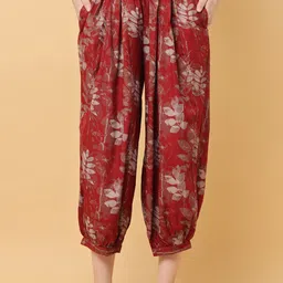 BLACK & BLAH BLAH Women Ethnic Motifs Printed Relaxed Loose Fit Pleated Jodhpuris Trousers-image-67