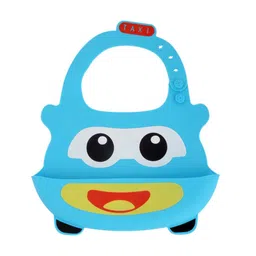 Yellow Bee Boys Blue & Yellow Printed Bib with Crumb Collector-7