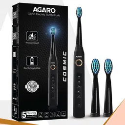 Agaro Cosmic Sonic Technology Rechargeable IPX7 Waterproof Electric Tooth Brush - Black-45