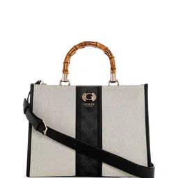 GUESS Women Textured Solid Structured Handheld Bag with Tasselled-3