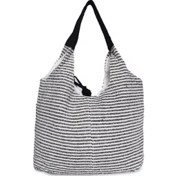 ASTRID Geometric Self Design Structured Canvas Hobo Bag image 3