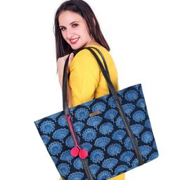 NEPRI Ethnic Motifs Printed Structured Shoulder Bag with Tasselled-Up to 16 inch-44