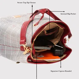Caprese Checked Structured Shoulder Bag image 3