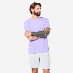 Crew Neck Short-Sleeved Breathable Men's Gym T-Shirt 120- Lavender Purple-picture-6