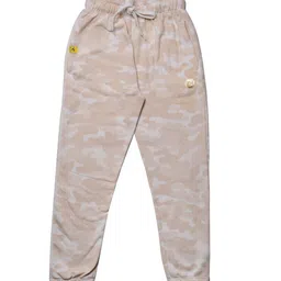 TINY HUG Boys Off-White & Beige Camouflage Printed Track Pants-image-71
