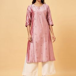 RANGMANCH BY PANTALOONS Women Geometric Embroidered Mirror Work Straight Kurta-picture-44