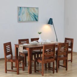 woodsworth from pepperfry Marin Sheesham Wood 6 Seater Dining Set in Scratch Resistant Honey Oak Finish-picture-15