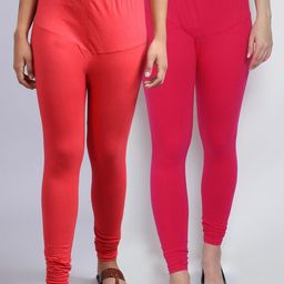 GRACIT Women Pack Of 2 Solid Churidar-Length Leggings-image-29